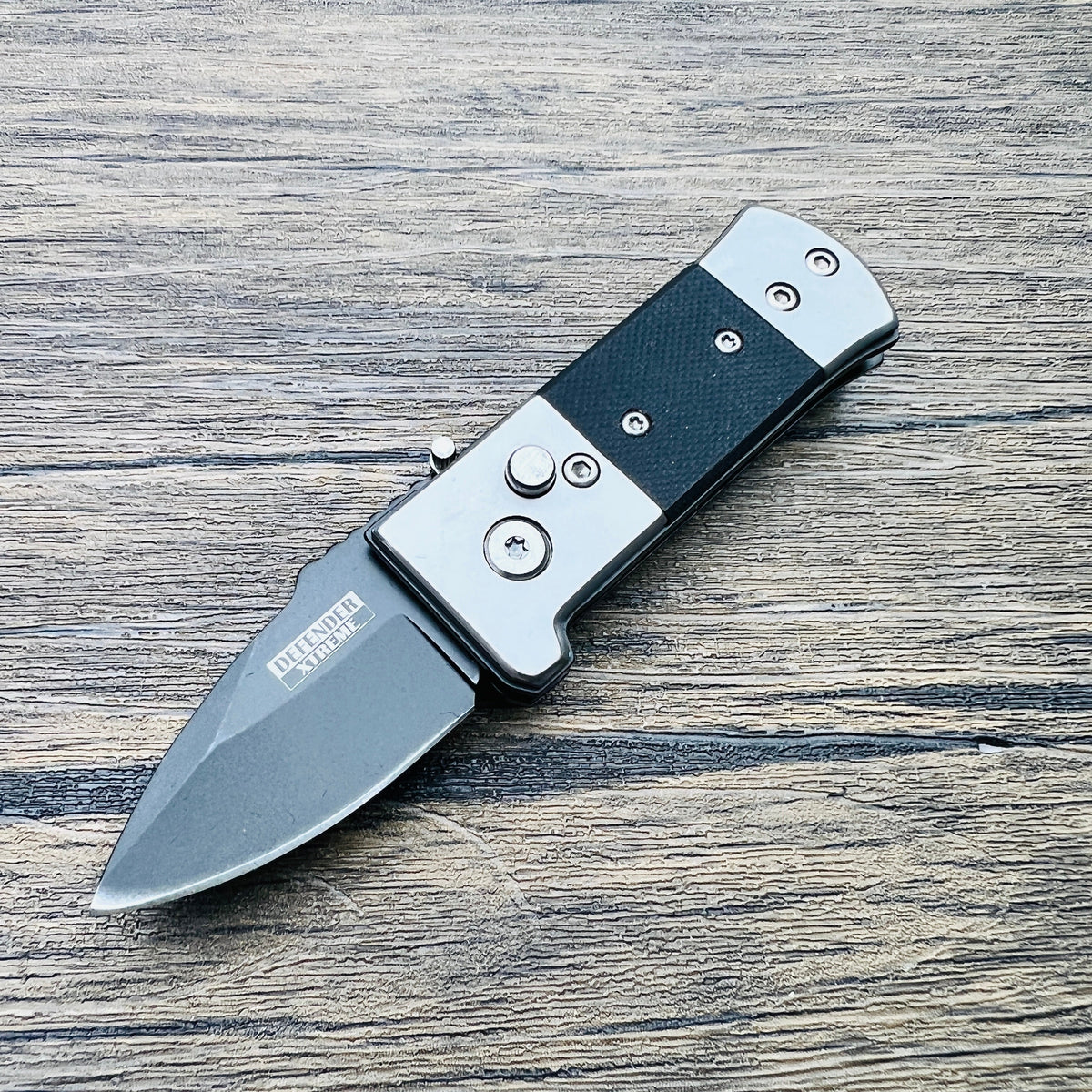Mini Push Button Switchblade Pocket Knife Blade City