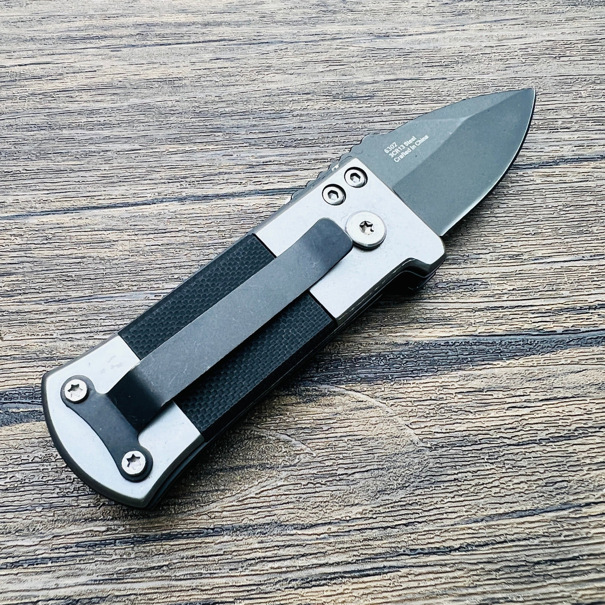 Mini Push Button Switchblade Pocket Knife Blade City