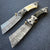 TheBoneEdge Damascus Handmade Horn Handle Folding Knife