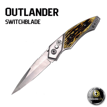 Outlander Single Edge Spear Point Switchblade - Blade City