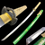 1045 Carbon Steel 41″  Samurai Sword w Green & Gold Scabbard