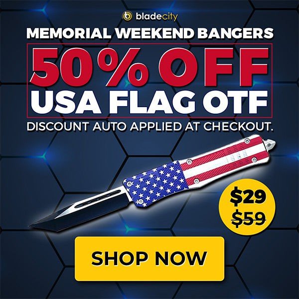 50% OFF Memorial Day USA Full sized OTF Knife! - Blade City