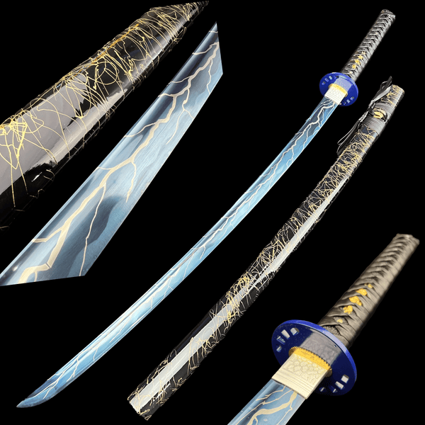 65Mn Spring Steel 41″ Samurai Sword- Blue Lightning Blade | Blade City