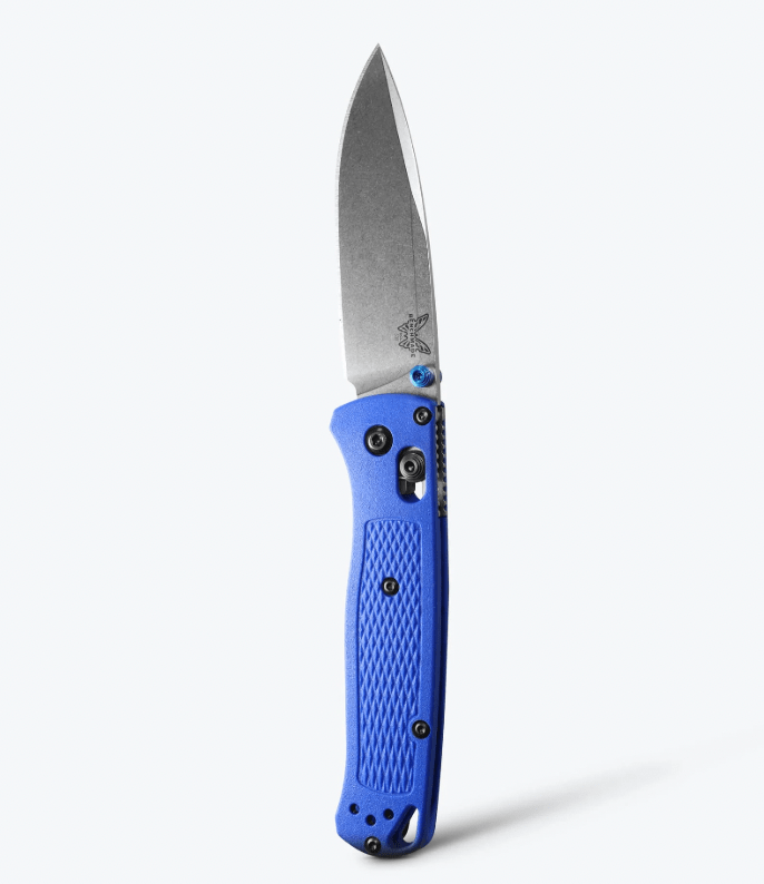 Benchmade Bugout 535 AXIS Lock Knife – CPM-S30V Blade, Blue Grivory Handle