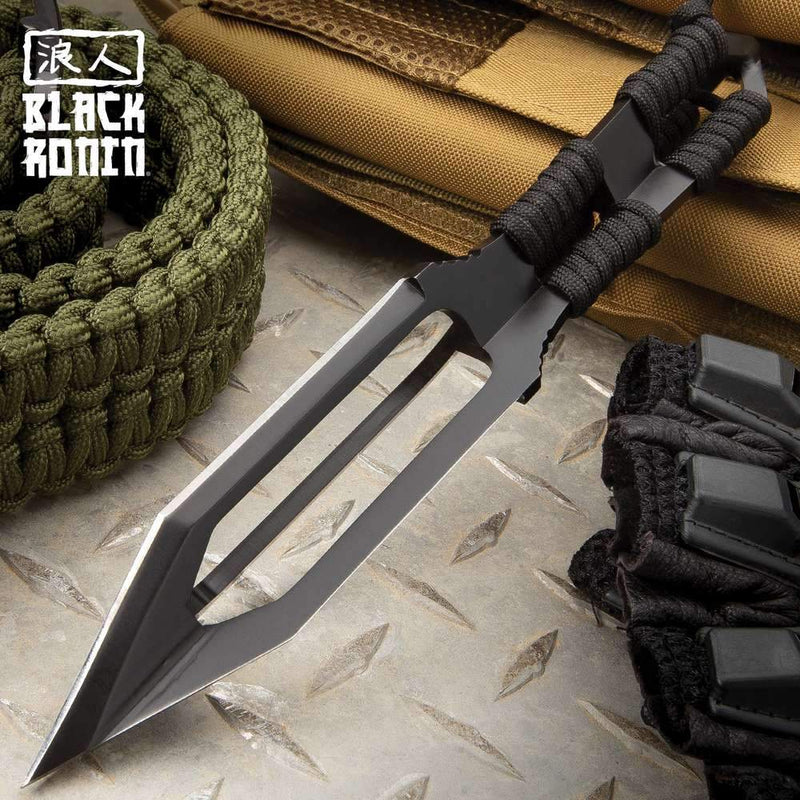 Black Ronin Tri-Edged Spear Head With Sheath | Blade City