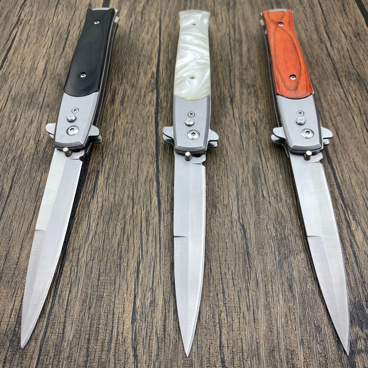 Cavalier Push Button Italian Style Switchblades Blade City