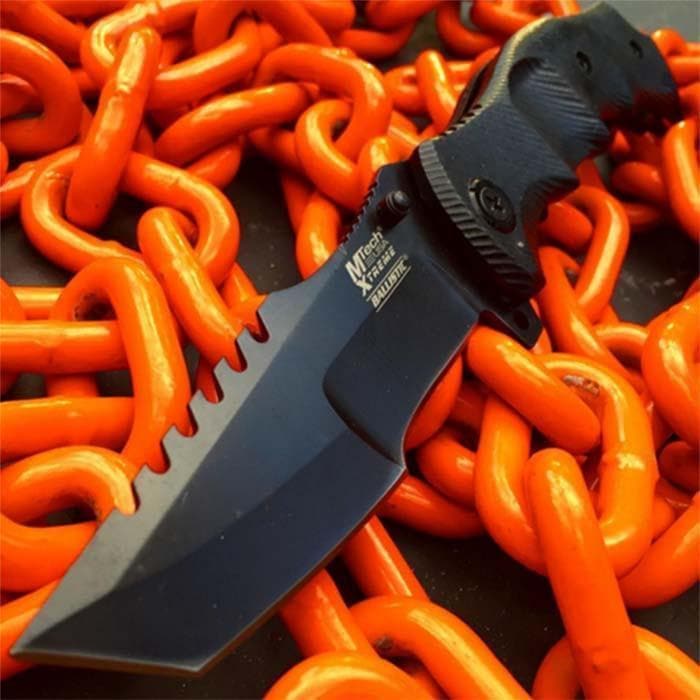 9" Black Warfare G10 Spring Assisted Blade Blade City