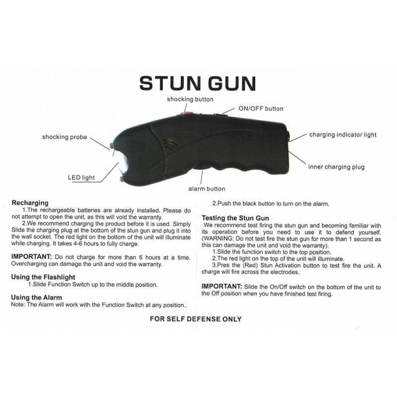 cheetah predator rechargeable stun gun flashlight black CHEETAH STUN GUN BLACK W/ ALARM