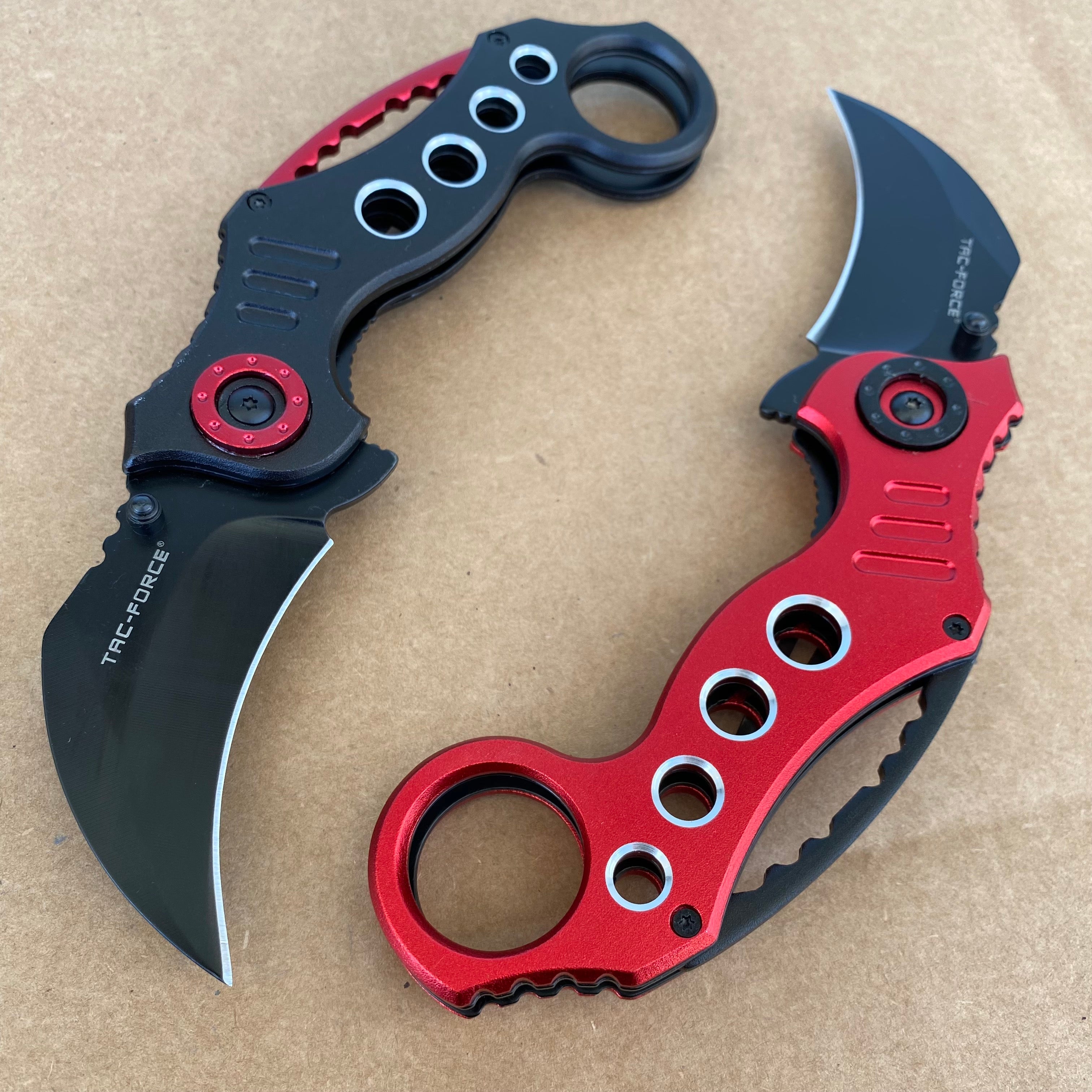 Tac-Force Karambit Red and Black Folding Knife - Smoky Mountain Knife Works