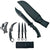 Falcon 5 Pieces Black Set Hunting Set (Machete, Karambit, Throwing Knives.)