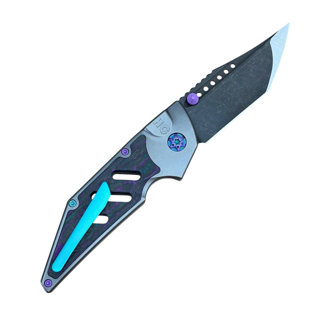 Hypercut Dharma Folding Knife - S45 Blade Steel Camo Carbon Titanium Handle - Blade City