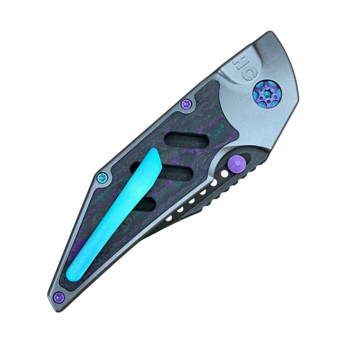 Hypercut Dharma Folding Knife - S45 Blade Steel Camo Carbon Titanium Handle - Blade City