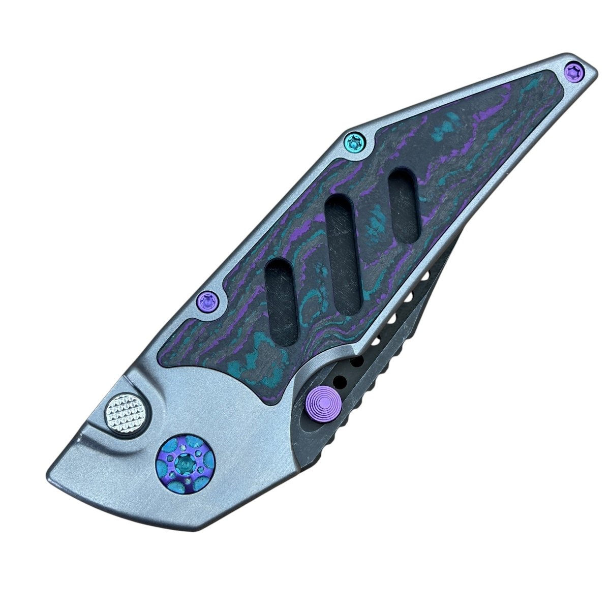 Hypercut Dharma Folding Knife - S45 Blade Steel Camo Carbon Titanium Handle - Blade City