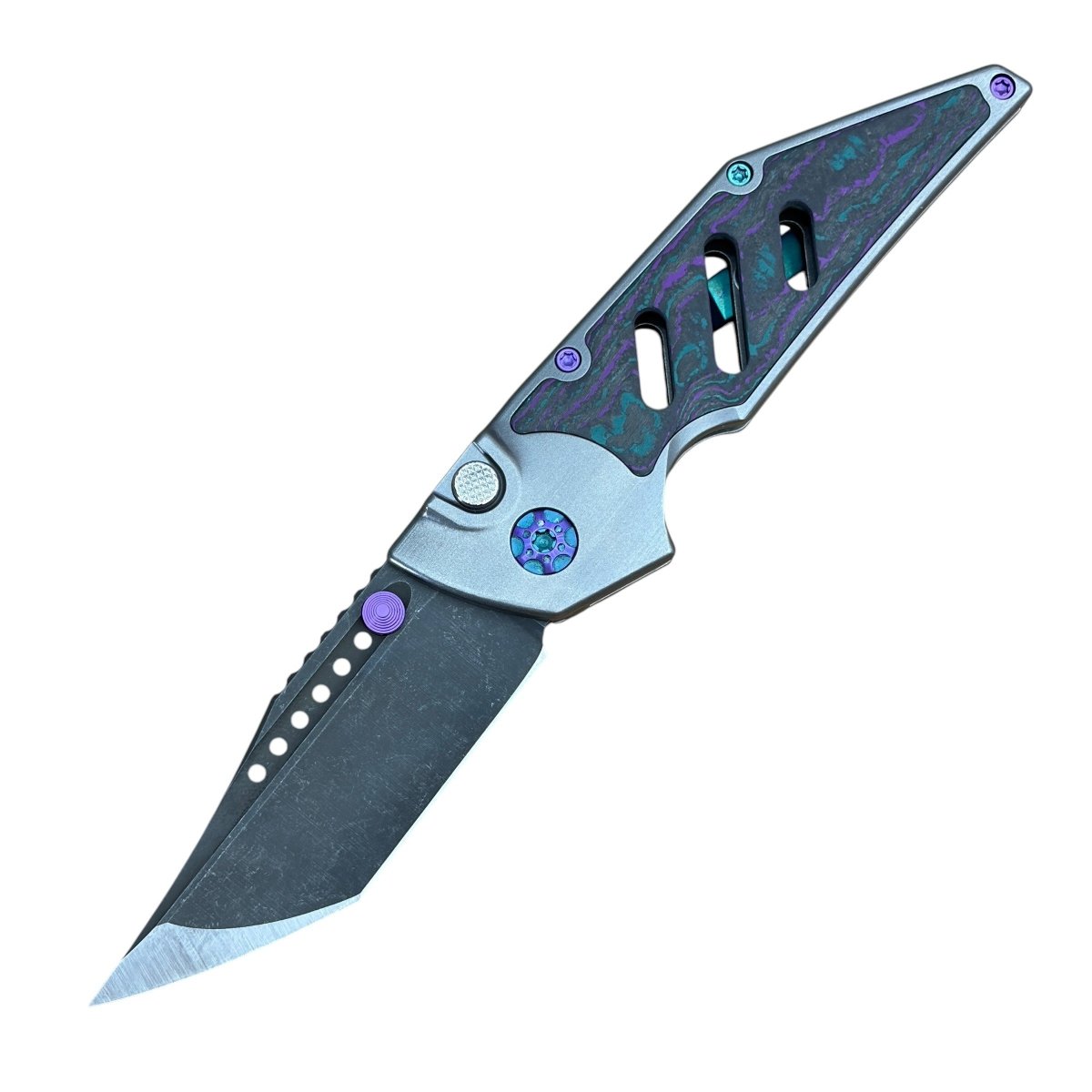 Hypercut Dharma Folding Knife - S45 Blade Steel Camo Carbon Titanium Handle - Blade City