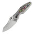 Kansept Baba Yaga K1074A4 – 3.06" CPM 20CV Wharncliffe Blade, Bead-Blasted Titanium Handle with 80s Camo Carbon Fiber Inlay, Thumb Stud Opener, Frame Lock Folding Knife