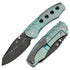 Kansept Caveman Folding Knife – Green Anodized Rock Pattern Titanium, CPM 20CV
