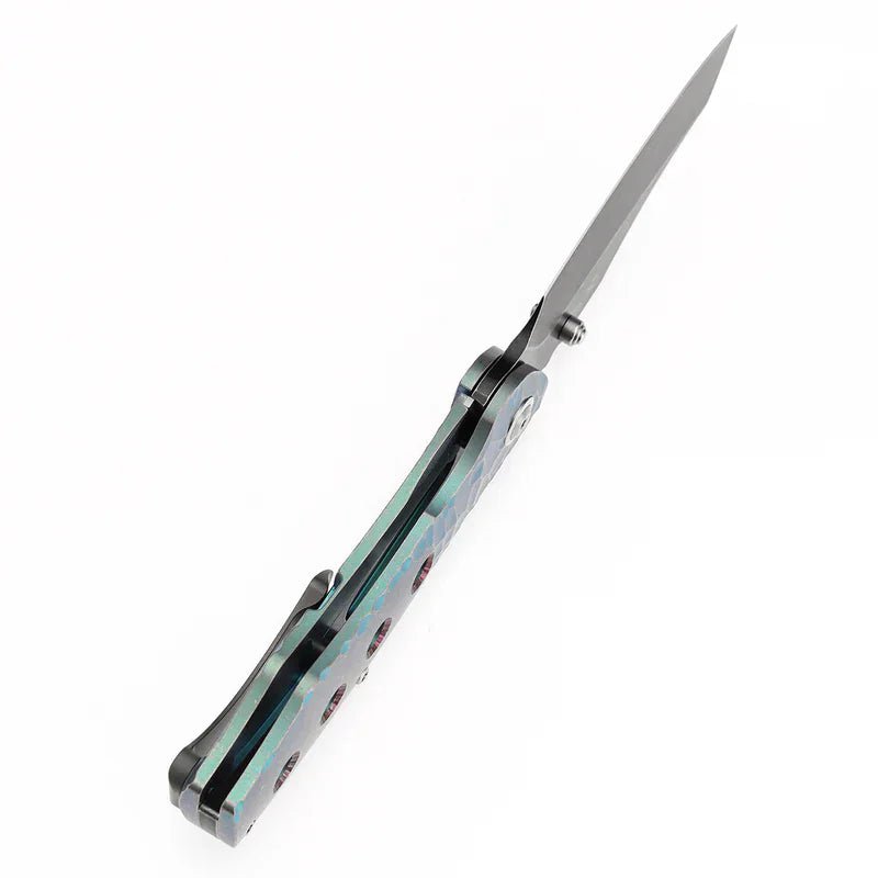Kansept Caveman Folding Knife | Green Titanium & CPM 20CV Blade