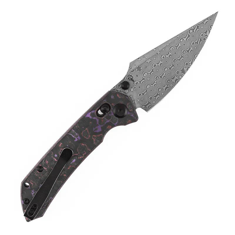 Kansept Fenrir Damascus Crossbar Lock Purple Haze Fatcarbon