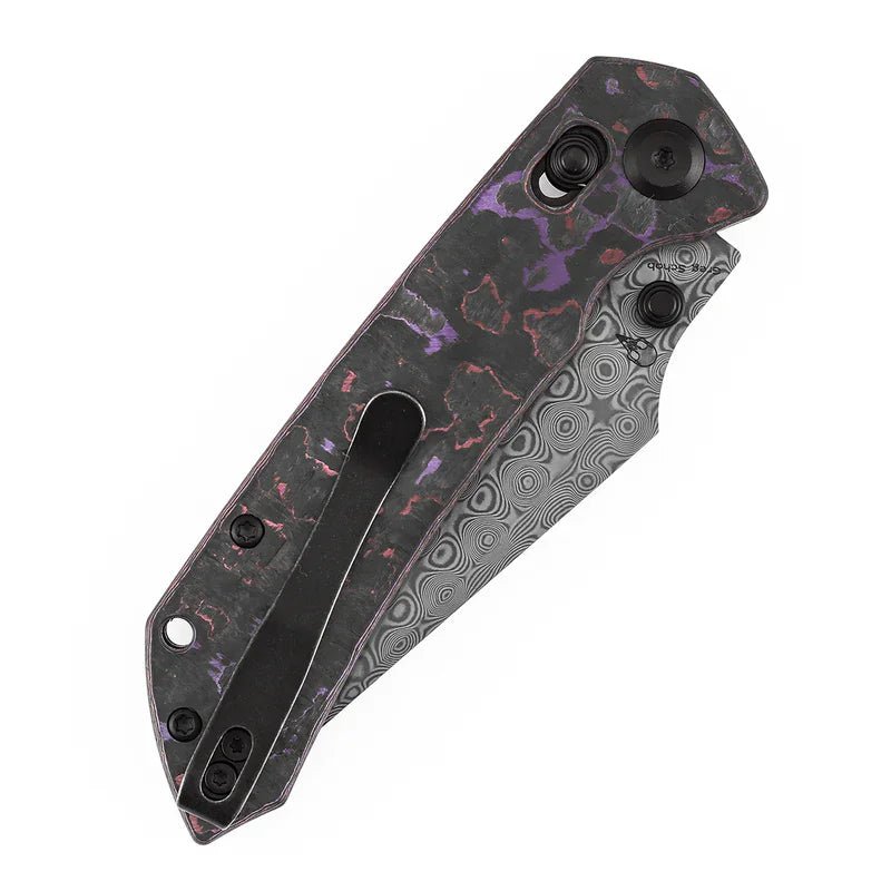 Kansept Fenrir Damascus Crossbar Lock Purple Haze Fatcarbon