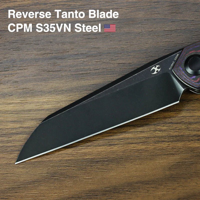 Kansept Halide S35VN Purple Haze Fatcarbon EDC Knife | Blade City