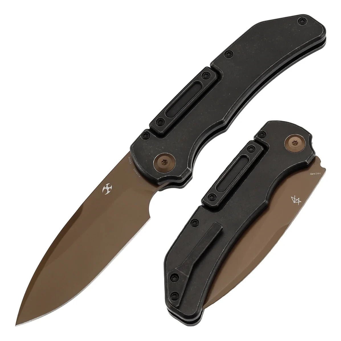 Kansept Hazard K1104H2 – Rose Gold S35VN Blade, Blackwashed