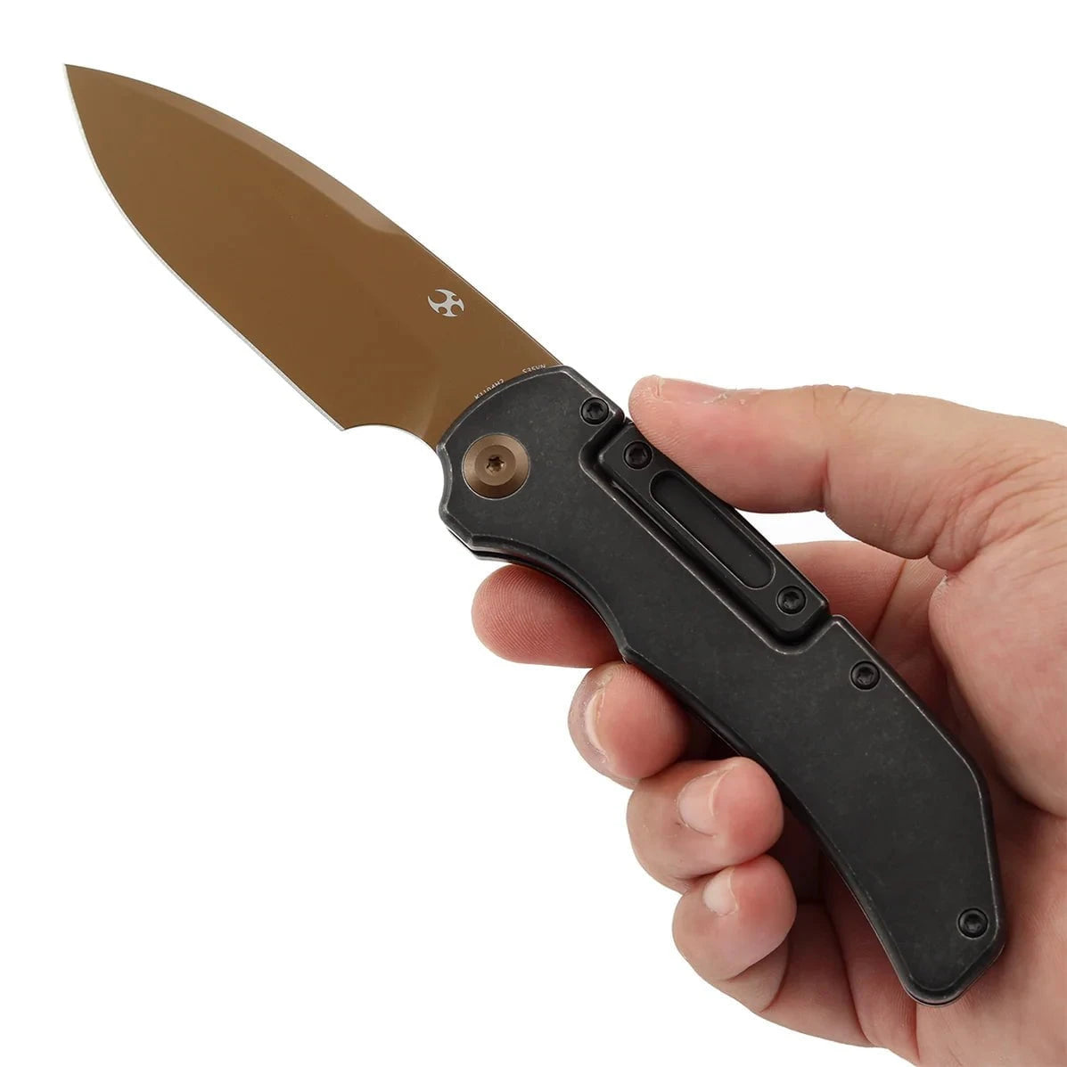 Kansept Hazard K1104H2 – Rose Gold S35VN Blade, Blackwashed