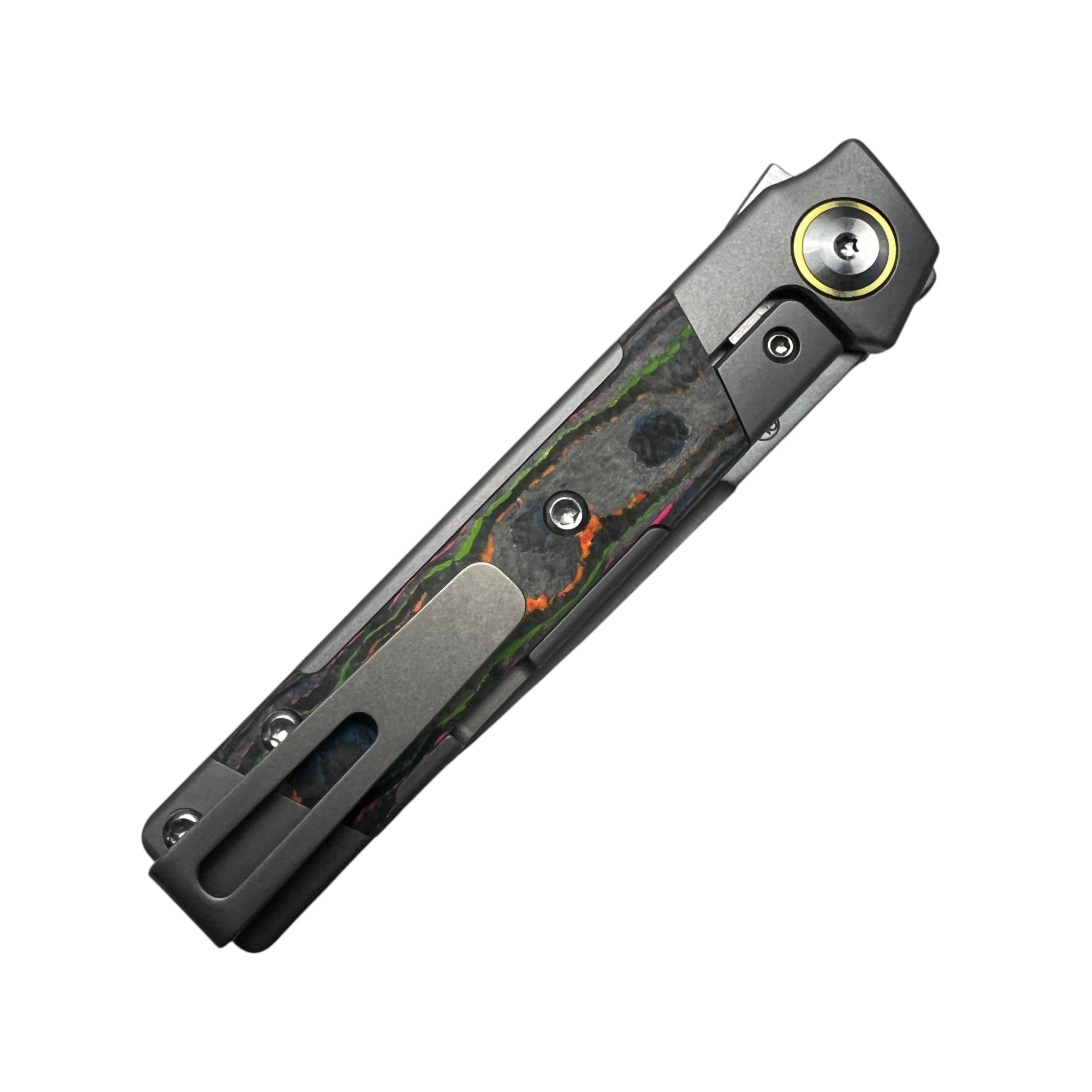 Kansept Kitpu Folding Knife – 20CV Blade, Titanium Handle, 80s Camo Carbon