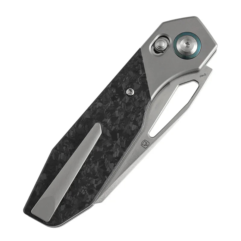 Kansept QTRO Crossbar Lock Knife | ELMAX Titanium Carbon Fiber EDC