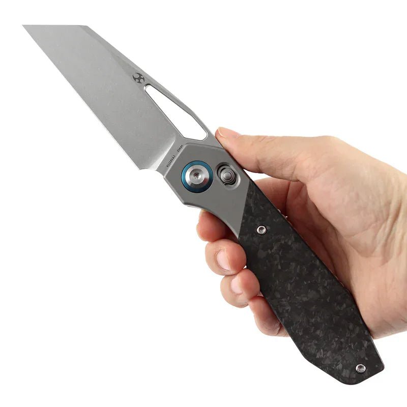 Kansept QTRO Crossbar Lock Knife | ELMAX Titanium Carbon Fiber EDC