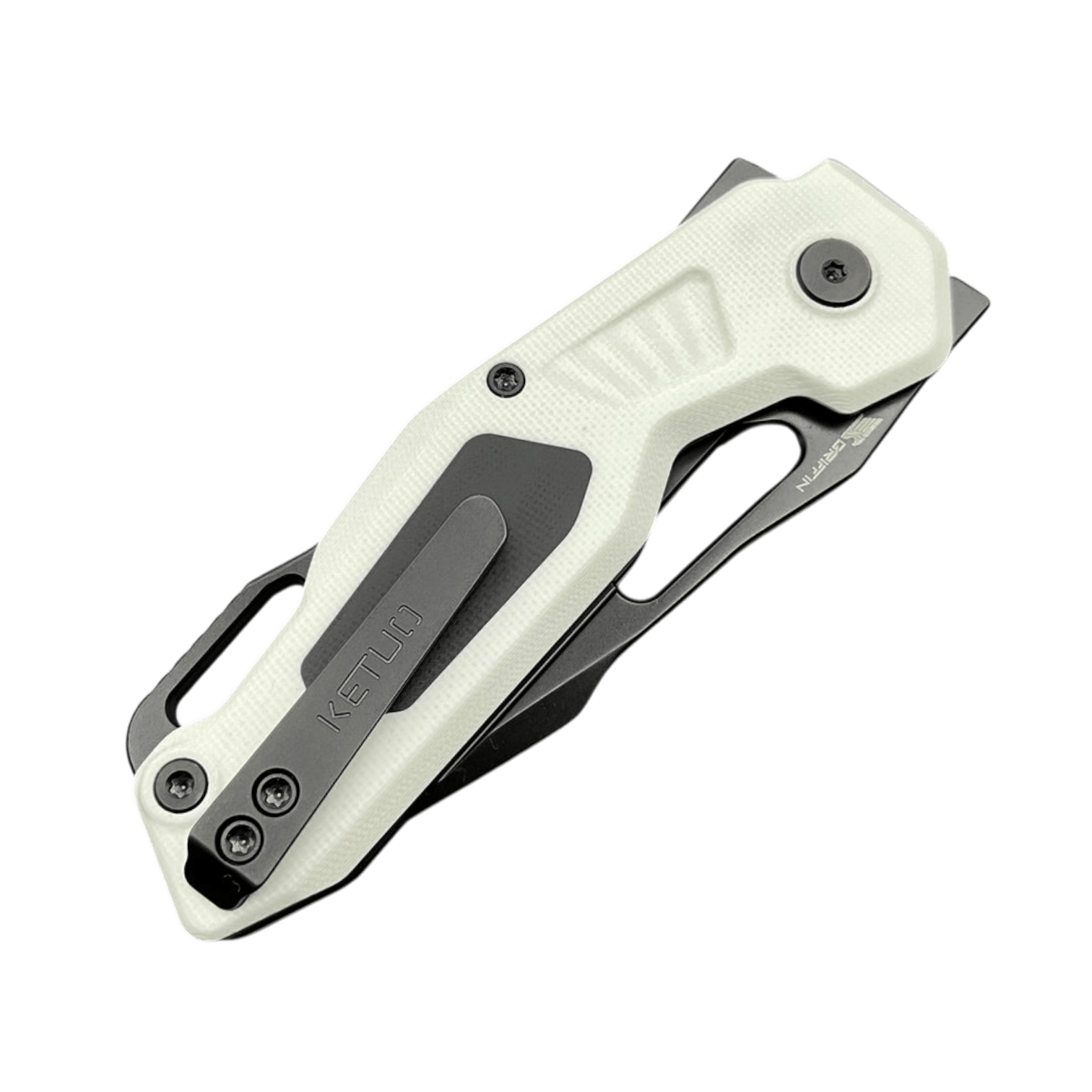 KETUO Mini Griffin G10 – 14C28N Blade, Button Liner Lock, Titanium Clip