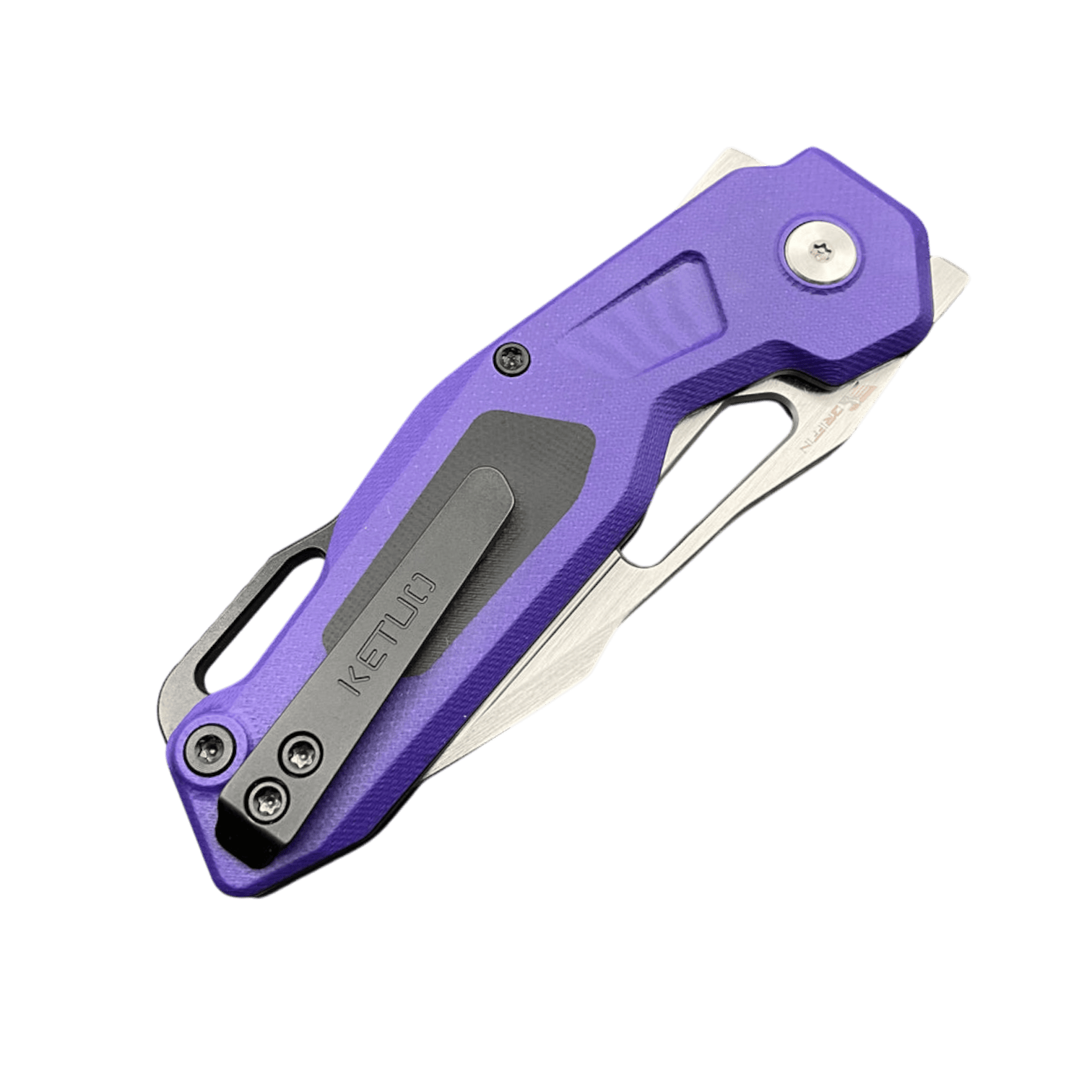 KETUO Mini Griffin G10 – 14C28N Blade, Button Liner Lock, Titanium Clip