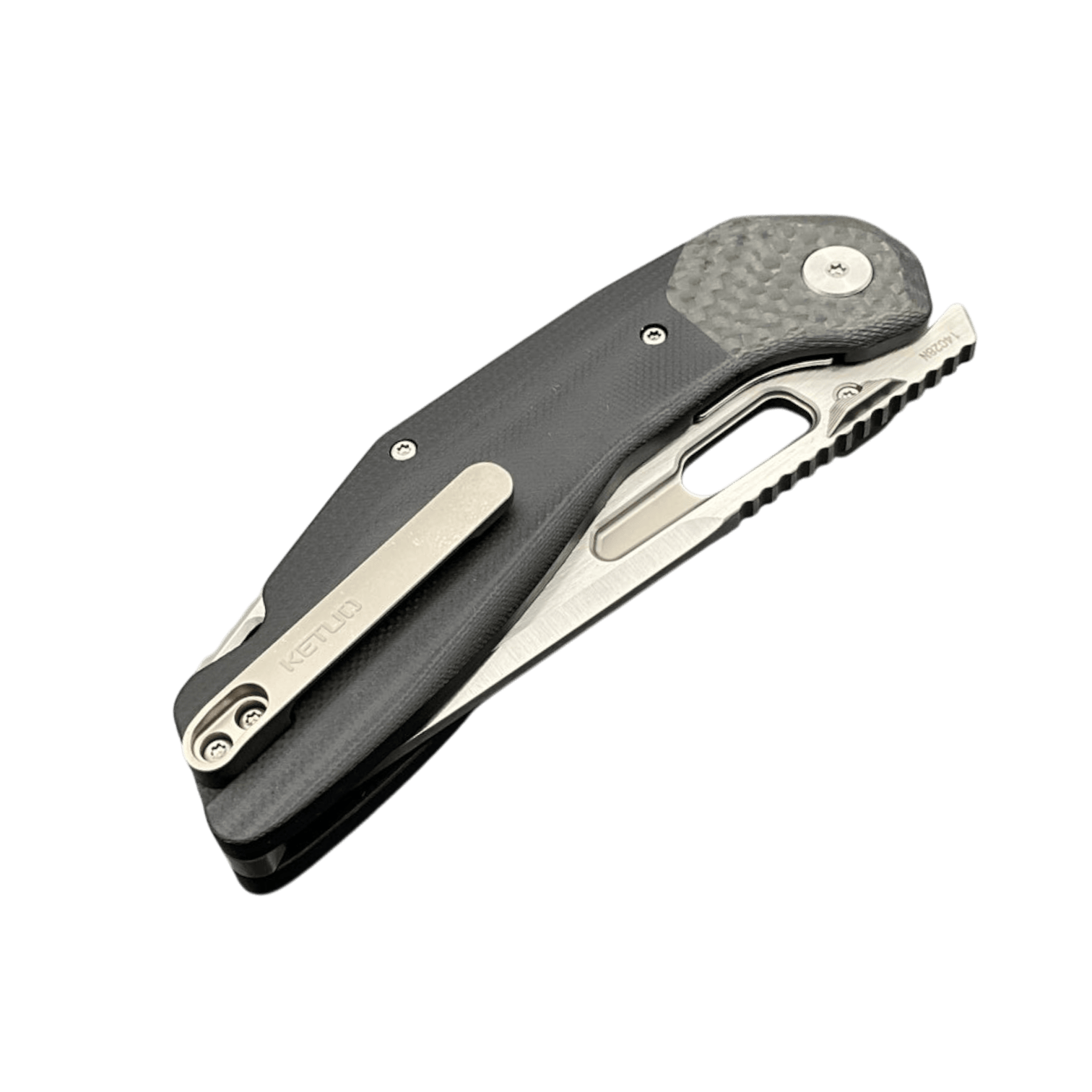 Ketuo Yakuza G10 Folding Knife – 14C28N Blade, Carbon Fiber Bolster, Liner Lock