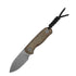 Kizer Drop Bear 1094A1 – 2.57" Gray Stonewashed 14C28N Drop Point Blade, Brown Burlap Micarta Handle, Fixed Blade Knife
