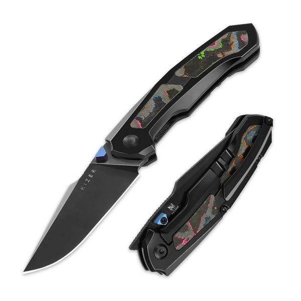 Kizer Feweed 80s Camo Titanium Folding Knife – S45VN Blade | Blade