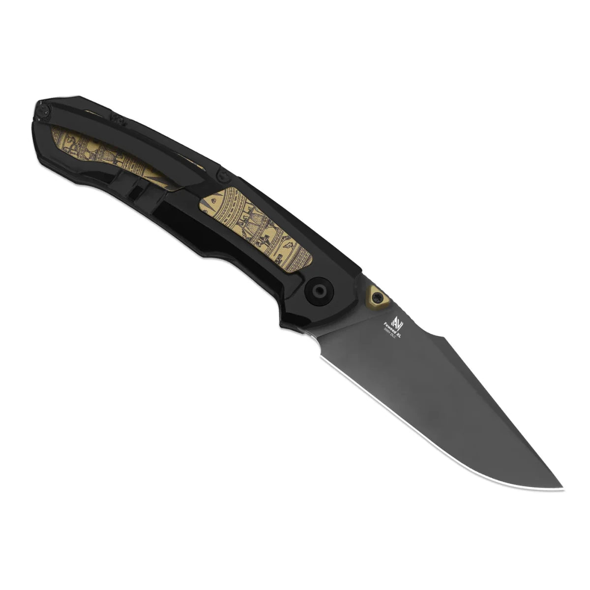 Kizer Feweed XL 4694A1 – S90V Harpoon Blade & Titanium Aluminum Laser Pattern Handle - Blade City