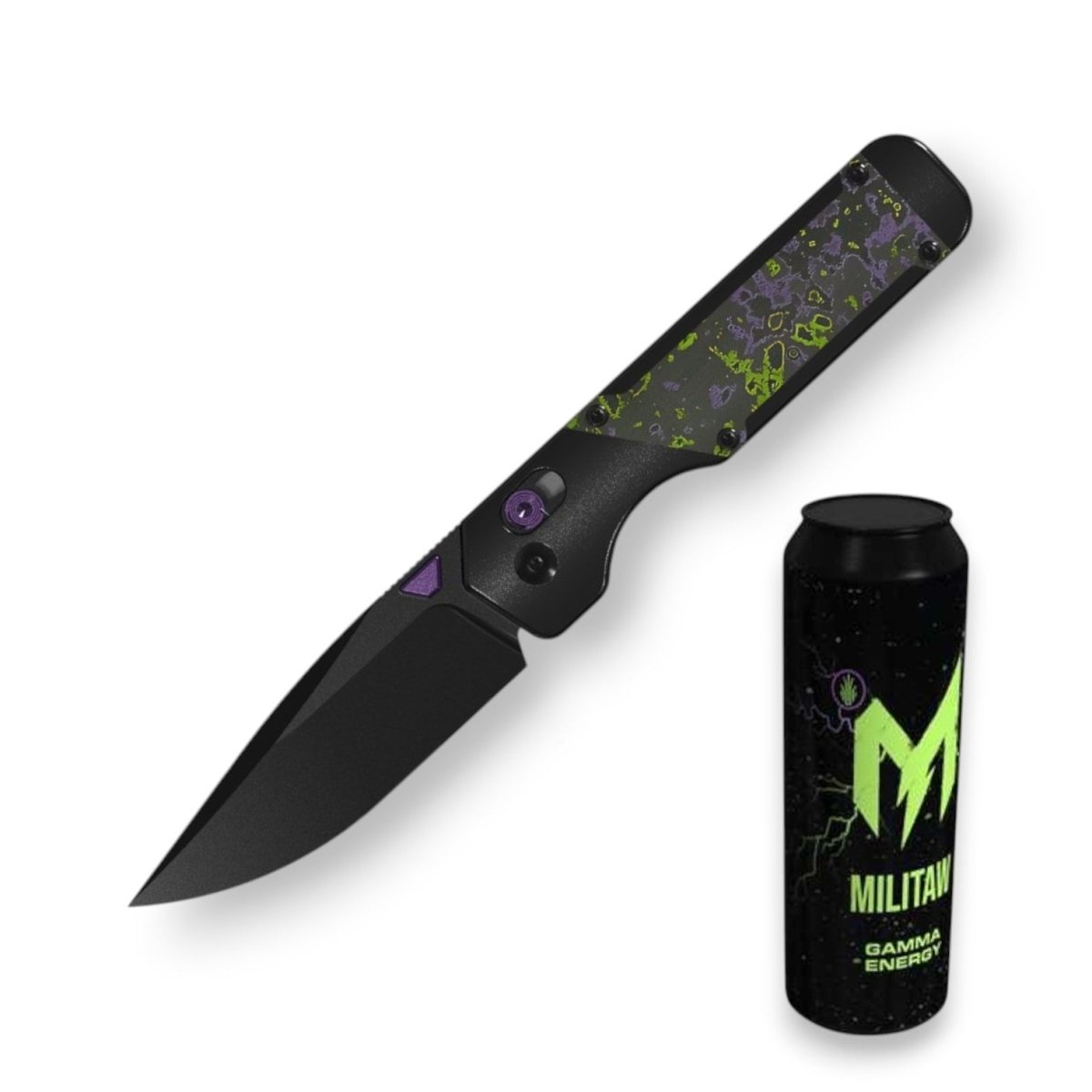 Kizer Militaw Blade City Exclusive Folding Knife – S45VN DLC Blade, Hulk Camo Carbon Inlay /200 - Blade City