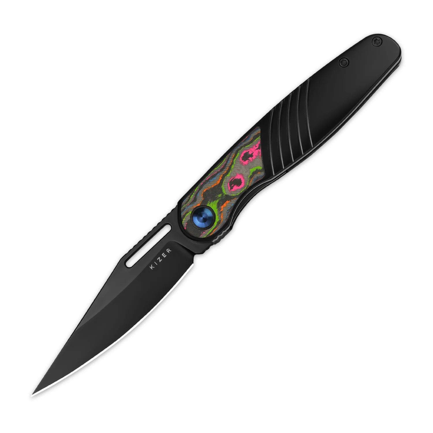 Kizer Raze Folding Knife – S45VN Blade, Titanium Handle with Camo Carbon