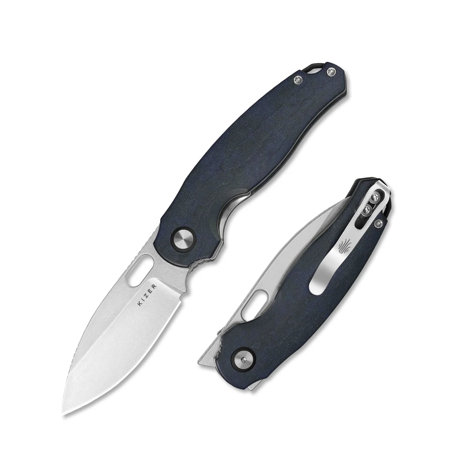Kizer Seagull Folding Knife – 14C28N Blade, Richlite Blue Canyon Handle