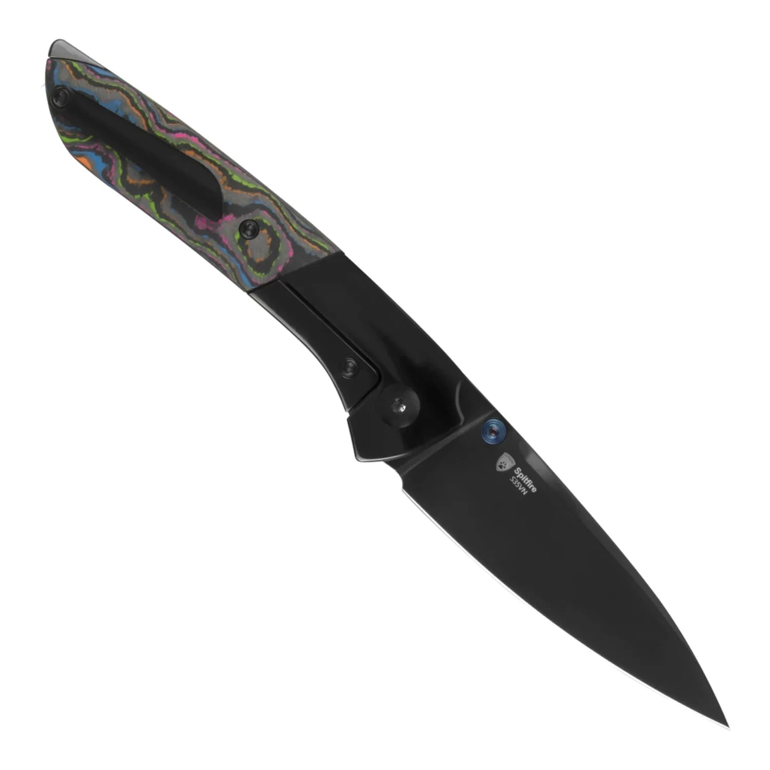 Kizer Spitfire Folding Knife Ki3690A2 – S35VN Blade, Titanium Handle with 80s Camo Carbon