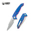 Kubey RBC-1 KU373C – 3.46" Stonewashed 14C28N Drop Point Blade, Blue and Pink G10 Handle, Liner Lock Folding Knife