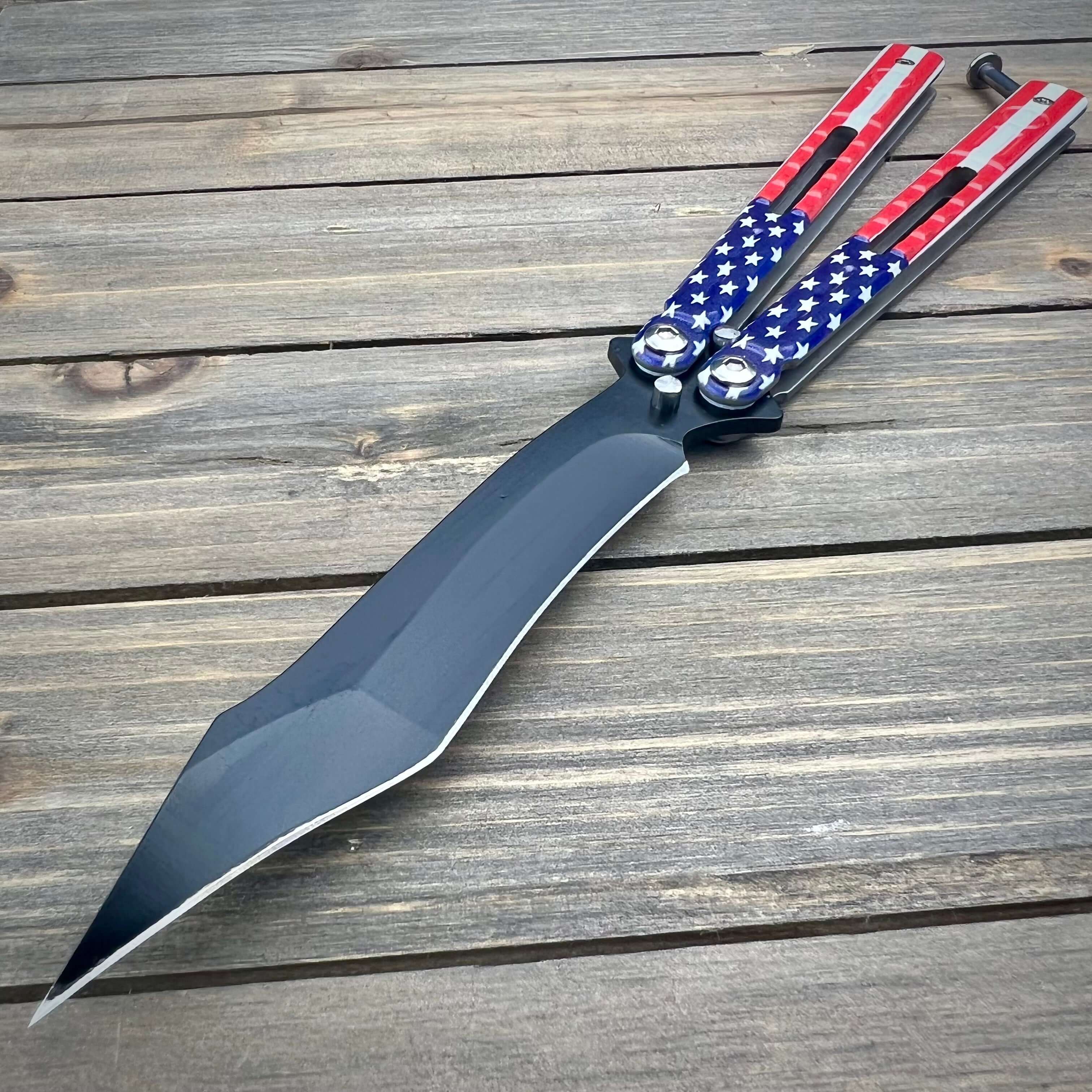 Modern Dagger Balisong | Silver Handle Butterfly Knife for EDC, image size:3024x3024