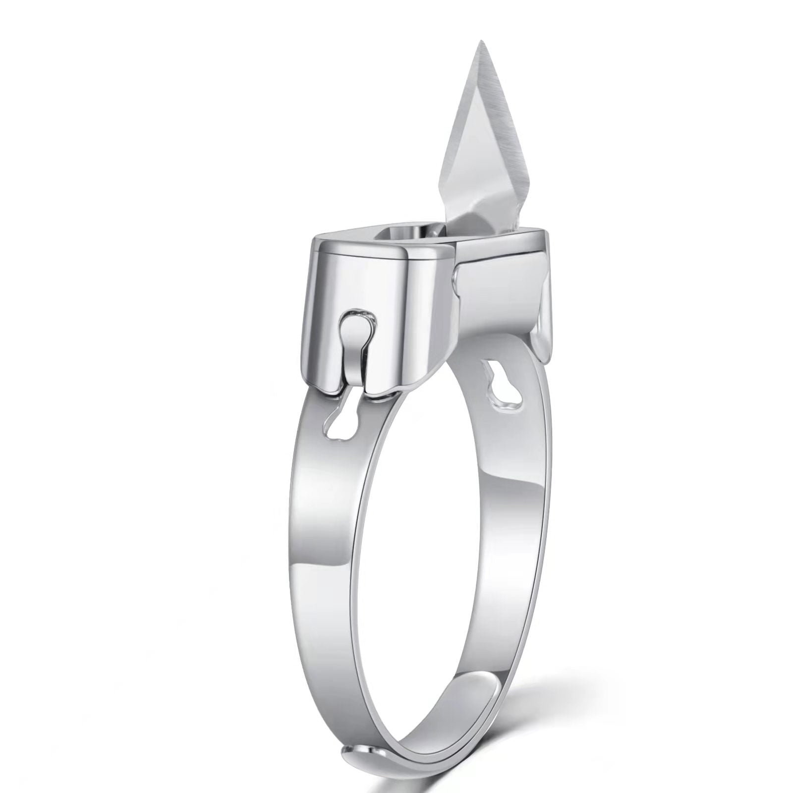 Knife Ring: Adjustable Metal Self-Defense Flip Blade Ring