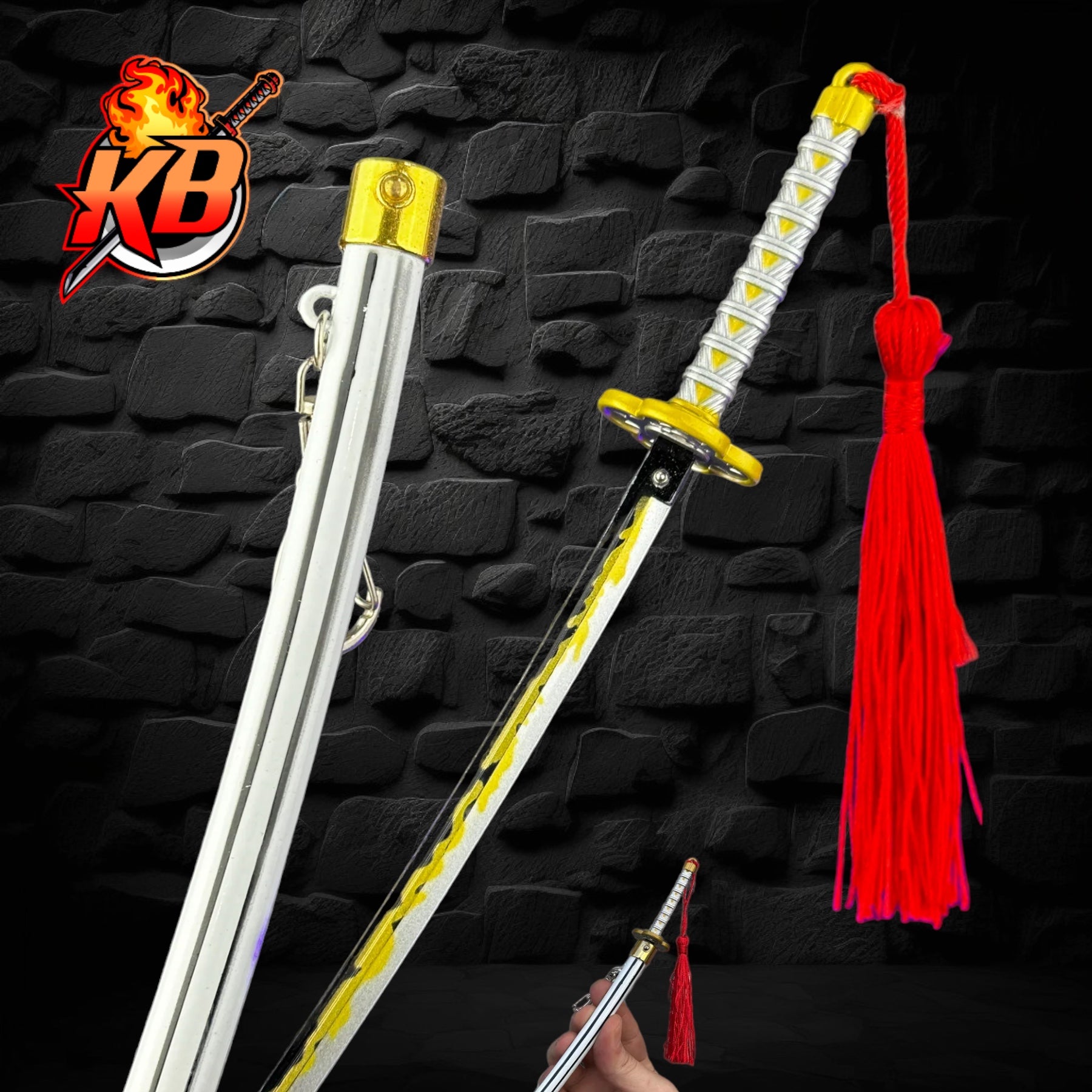 Micro Zenitsu Nichirin Katana + Stand | Blade City