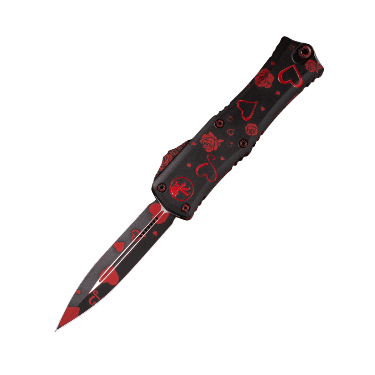 Microtech Hera II Mini D/E OTF Knife Valentines Day Twin Flames