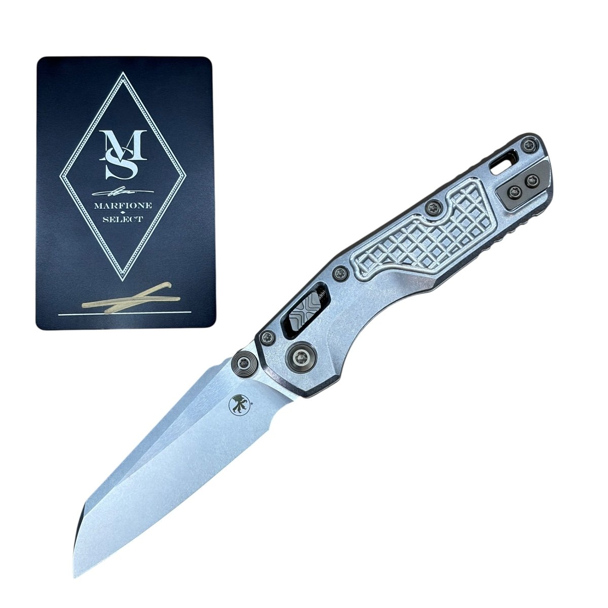 Titanium Microtech Microtech Mini MSI Titanium Signature Series - Vapor Blast Frag Flamed ...