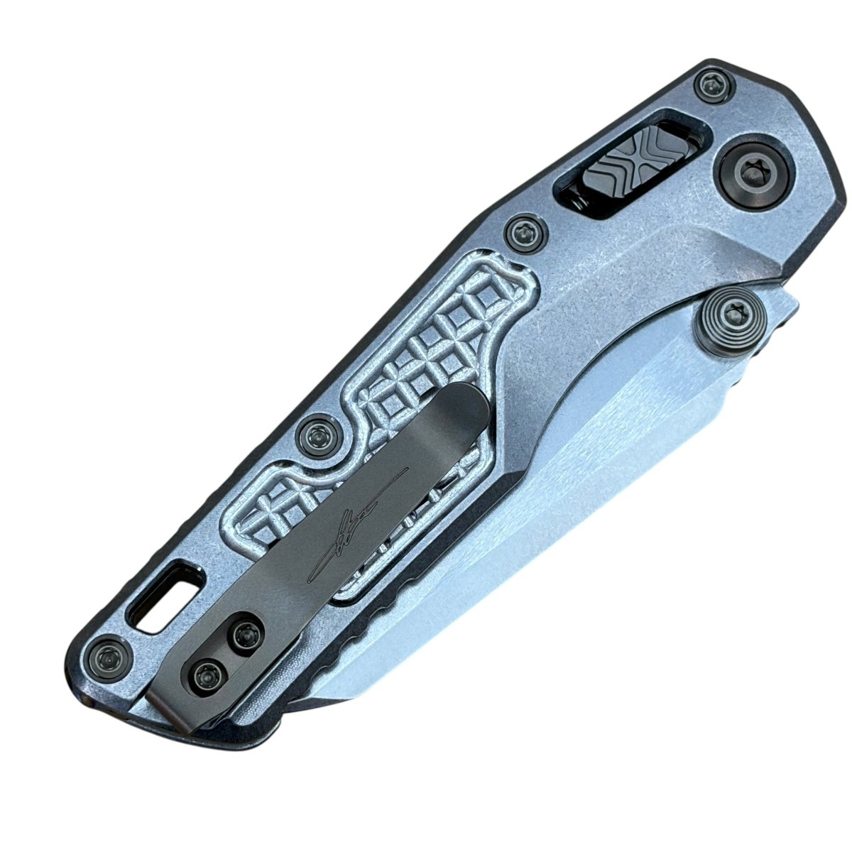 Titanium Microtech Microtech Mini MSI Titanium Signature Series - Vapor Blast Frag Flamed ...