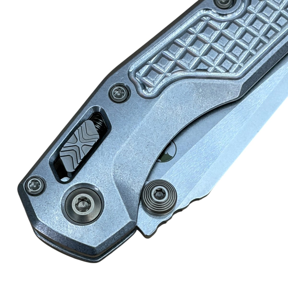 Titanium Microtech Microtech Mini MSI Titanium Signature Series - Vapor Blast Frag Flamed ...