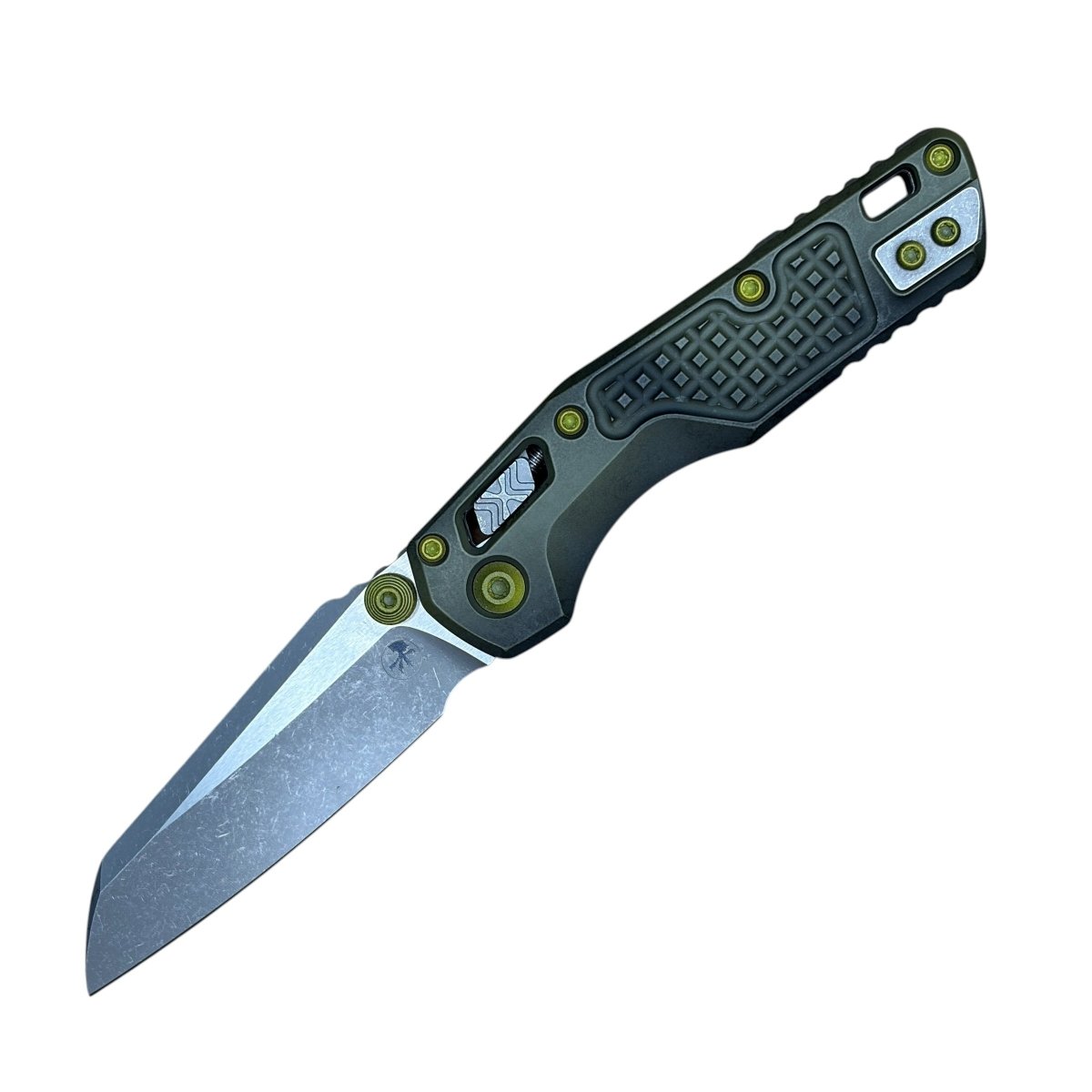 Microtech MSI Mini RAM-LOK Distressed Grenade Green Folding Knife