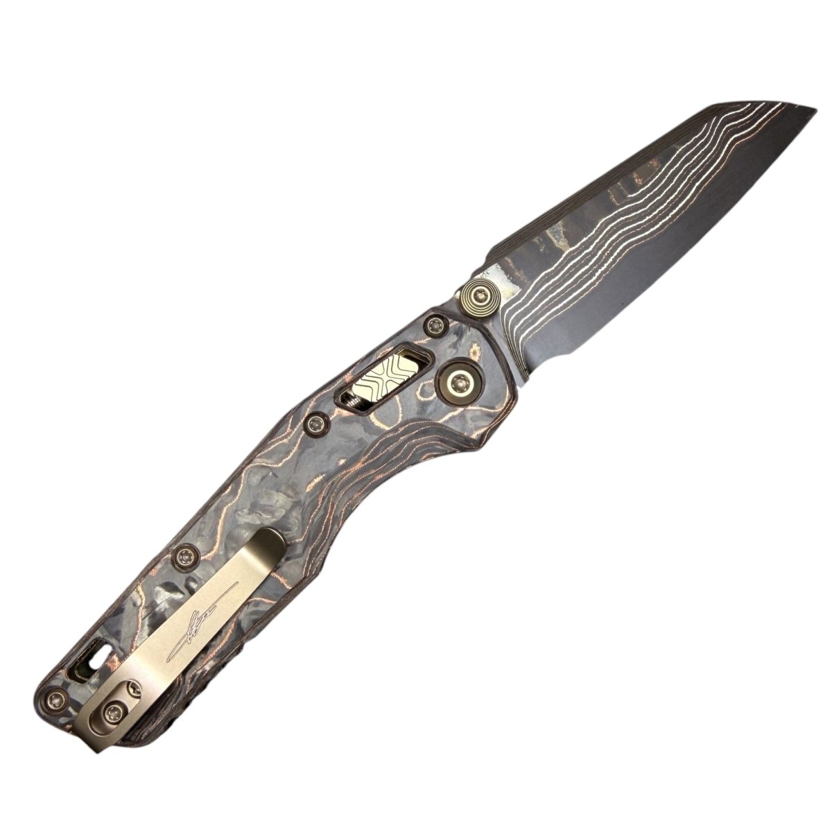 Microtech MSI Mini - S/E Baker Forge Coppermai Elite Damascus Livewire ...