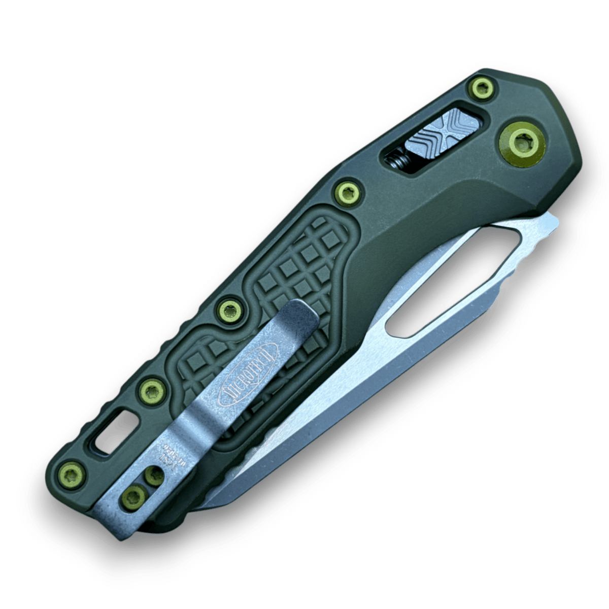 Microtech MSI RAM-LOK Folding Knife – Distressed Green Aluminum